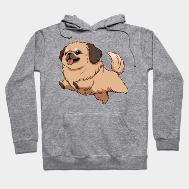 Cute Pekingese Jumping Hoodie by SundayDonuts